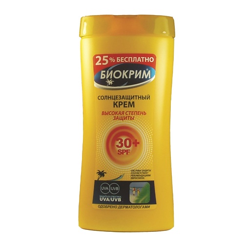 

БИОКРИМ Солнцезащитный крем SPF 30+ 200.0, Солнцезащитный крем SPF 30+