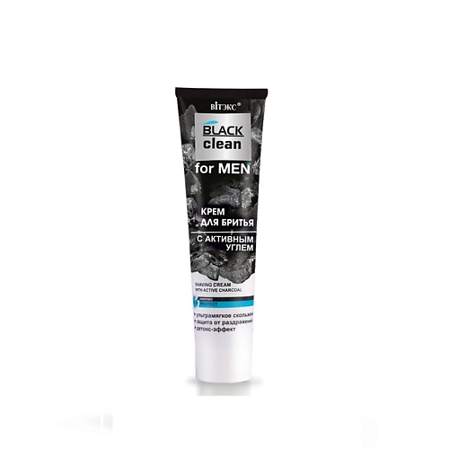 

ВИТЭКС BLACK CLEAN FOR MEN крем для бритья с активным углем 100.0, BLACK CLEAN FOR MEN крем для бритья с активным углем