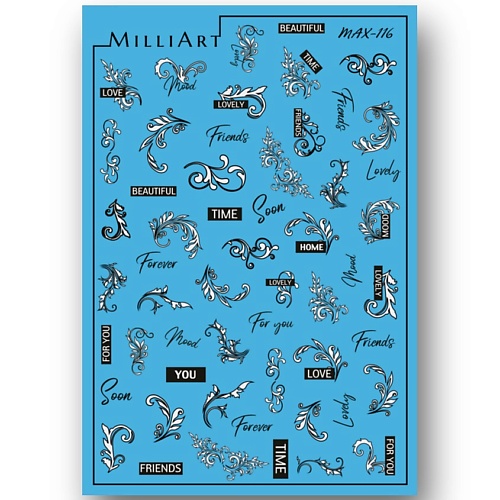 

MILLIART NAILS Слайдер дизайн для ногтей 2D MAX-116, Слайдер дизайн для ногтей 2D MAX-116