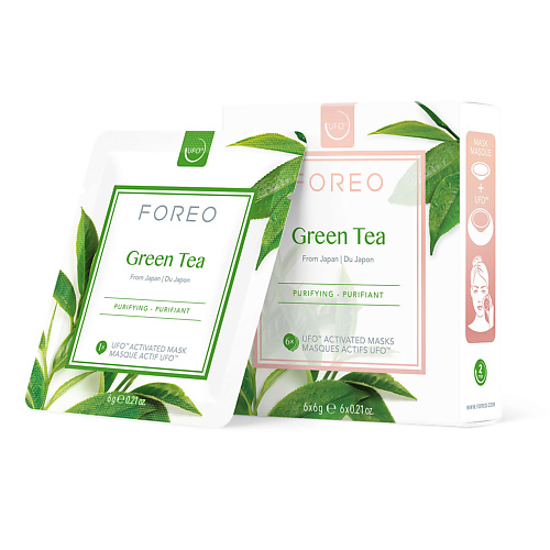 

FOREO Очищающая маска для лица Green Tea для UFO 6.0, Очищающая маска для лица Green Tea для UFO