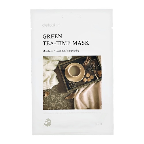 

DETOSKIN Маска для лица TEA-TIME c экстрактом листьев зеленого чая 30.0, Маска для лица TEA-TIME c экстрактом листьев зеленого чая