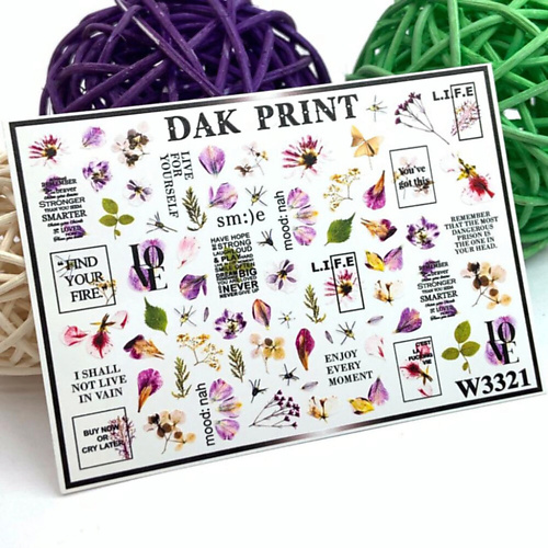

DAK PRINT Слайдер-дизайн для ногтей W3321, Слайдер-дизайн для ногтей W3321