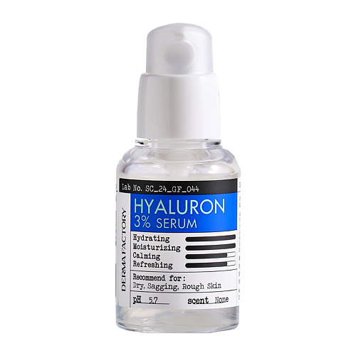 

DERMA FACTORY Сыворотка увлажняющая с гиалуроновой кислотой - Hyaluron 3% serum, Сыворотка увлажняющая с гиалуроновой кислотой - Hyaluron 3% serum