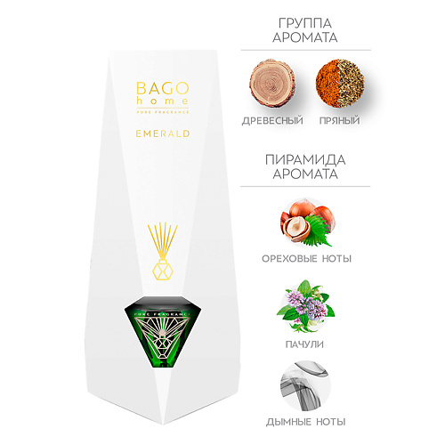 BAGO HOME Ароматический диффузор Изумруд 100.0