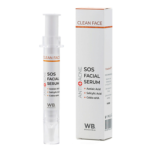 

WOMAN`S BLISS CLEAN FACE Сыворотка SOS анти-акне 10.0, CLEAN FACE Сыворотка SOS анти-акне