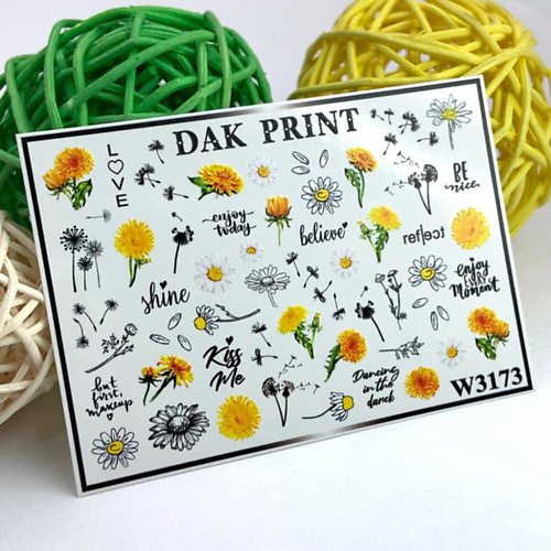 

DAK PRINT Слайдер-дизайн для ногтей W3173, Слайдер-дизайн для ногтей W3173