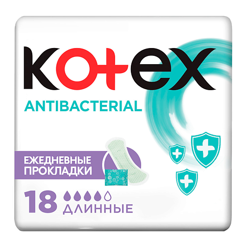 

KOTEX Прокладки Ежедневные Антибак Длинные, Прокладки Ежедневные Антибак Длинные