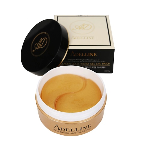 

ADELLINE Гидрогелевые патчи для глаз с коллагеном и золотом Collagen Gold Hydro-gel ey, Гидрогелевые патчи для глаз с коллагеном и золотом Collagen Gold Hydro-gel ey