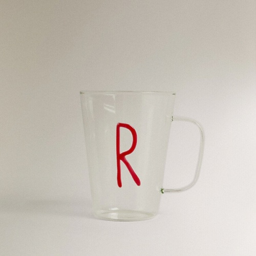 

ZARA HOME Боросиликатная кружка с буквой R, Боросиликатная кружка с буквой R