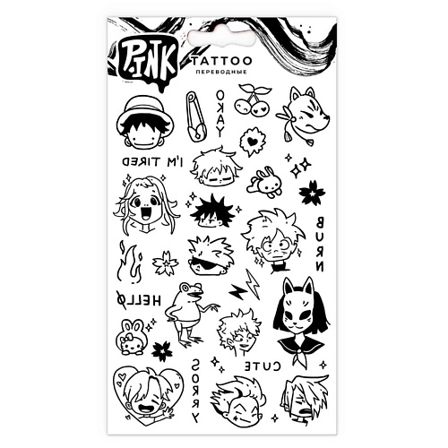 

P.INK Наклейки-тату переводные Аниме, Наклейки-тату переводные Аниме