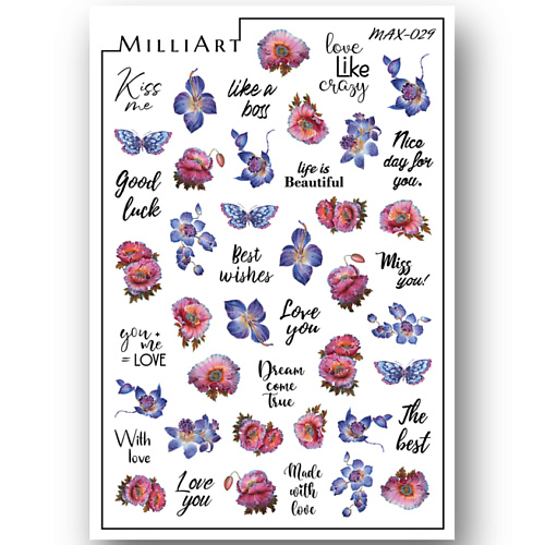 

MILLIART NAILS Слайдер дизайн для ногтей 2D MAX-029, Слайдер дизайн для ногтей 2D MAX-029