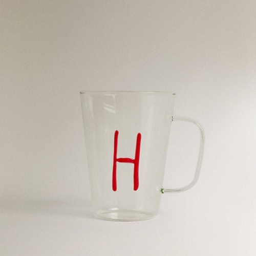 

ZARA HOME Боросиликатная кружка с буквой H, Боросиликатная кружка с буквой H