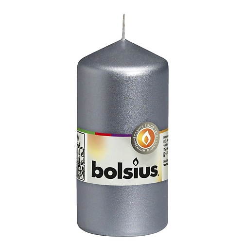 

BOLSIUS Свеча столбик Classic серебряная 254, Свеча столбик Classic серебряная
