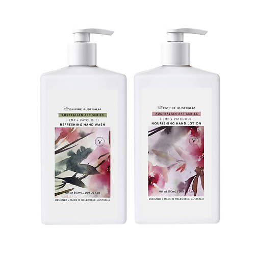

EMPIRE AUSTRALIA Жидкое мыло для рук и лосьон для тела с маслами пачули и семян конопли Australian Art Series, Жидкое мыло для рук и лосьон для тела с маслами пачули и семян конопли Australian Art Series
