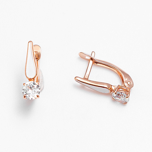 

SHINE & BEAUTY Серьги покрытые золотом с фианитами, Серьги покрытые золотом с фианитами