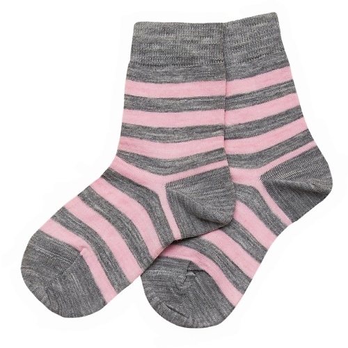 

WOOL&COTTON Носки женские Серо-розовая полоска, Носки женские Серо-розовая полоска