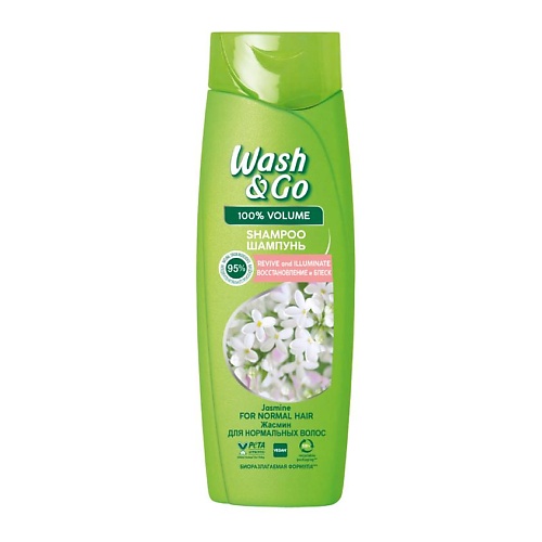 WASHGO Шампунь Восстановление и блеск Жасмин Для нормальных волос Shampoo With Jasmine Extract For Normal Hair 399₽