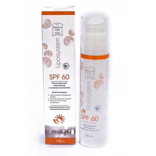 

DOCTOR OIL Липосомальный крем-фильтр с морским коллагеном Liposystem SPF 60 100.0, Липосомальный крем-фильтр с морским коллагеном Liposystem SPF 60