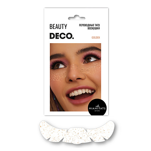 Наклейки для лица DECO. Набор переводных тату-веснушек Golden by Miami tattoos