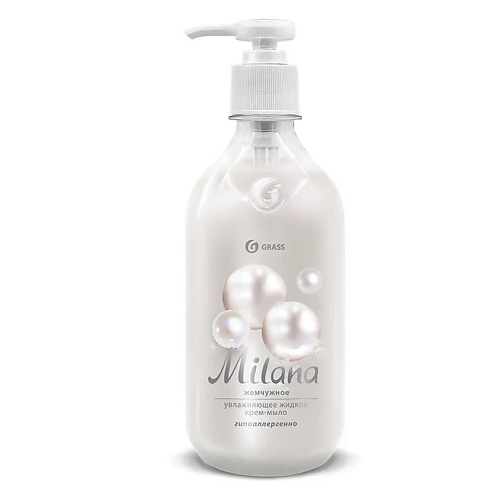 

GRASS Жидкое крем-мыло "Milana" жемчужное с дозатором 500.0, Жидкое крем-мыло "Milana" жемчужное с дозатором