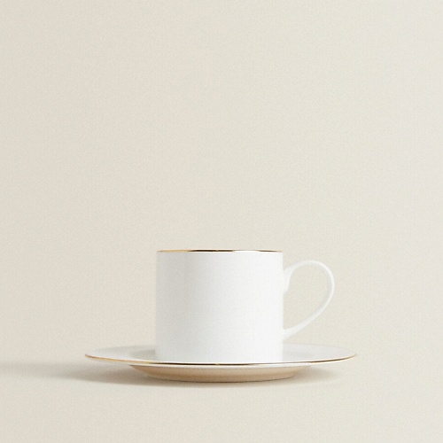 

ZARA HOME Фарфоровая чайная чашка с блюдцем, Фарфоровая чайная чашка с блюдцем