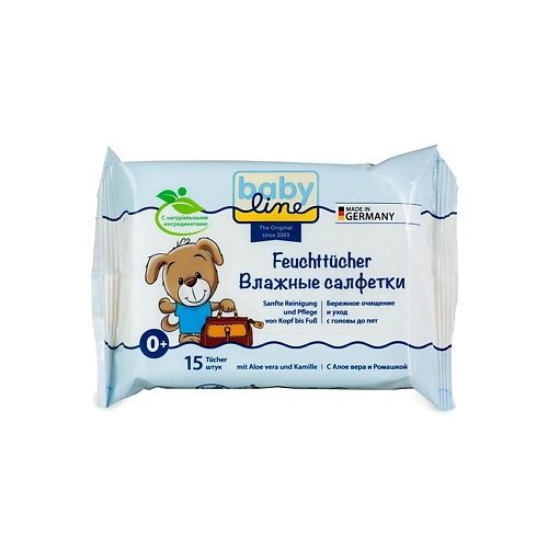 

BABY LINE Влажные салфетки с Алое вера и Ромашкой Мини-упаковка Feuchttücher mit Aloe vera und Kamille, Влажные салфетки с Алое вера и Ромашкой Мини-упаковка Feuchttücher mit Aloe vera und Kamille
