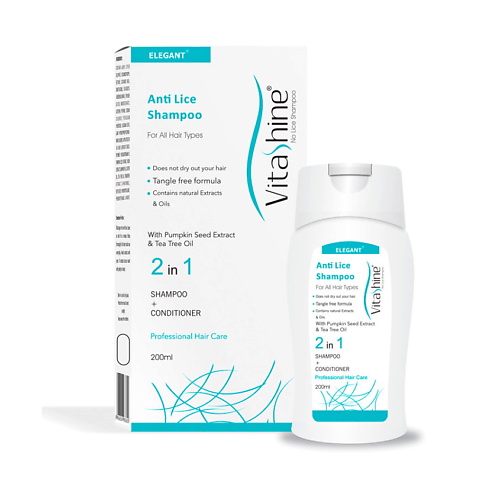 

ELEGANT COSMED Шампунь против вшей Vitashine 200.0, Шампунь против вшей Vitashine