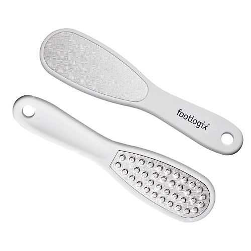 FOOTLOGIX Double-Sided Rubberized Handle Терка для мозолей профессиональная в пластиковом основании