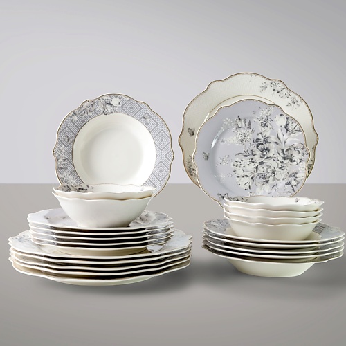 

ARYA HOME COLLECTION Набор столовой посуды из костяного фарфора Nastolgia, Набор столовой посуды из костяного фарфора Nastolgia