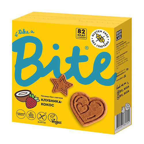 

TAKE A BITE Печенье Клубника-кокос, Печенье Клубника-кокос