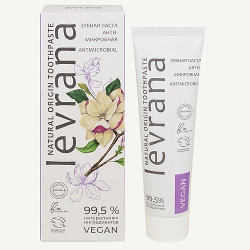 

LEVRANA Зубная паста антимикробная, с лавандой и магнолией Natural Origin Toothpaste, Зубная паста антимикробная, с лавандой и магнолией Natural Origin Toothpaste