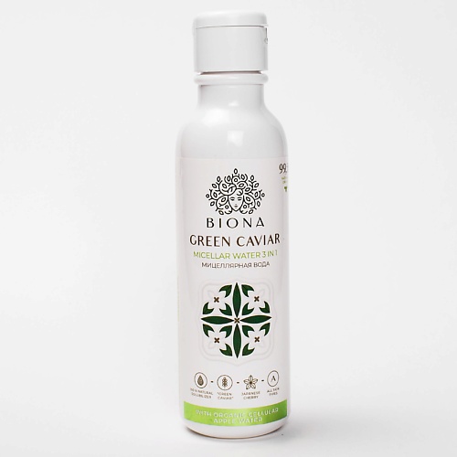 

BIONA GREEN CAVIAR MICELLAR WATER 3 IN 1 Мицеллярная вода для всех типов кожи 200.0, GREEN CAVIAR MICELLAR WATER 3 IN 1 Мицеллярная вода для всех типов кожи
