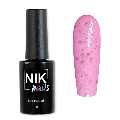 

NIK NAILS Гель-лак для ногтей с цветными блестками Mon Amour, Гель-лак для ногтей с цветными блестками Mon Amour
