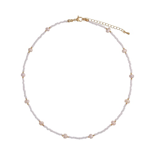

UVI JEWELLERY Колье с жемчугом и белыми кристаллами, Колье с жемчугом и белыми кристаллами