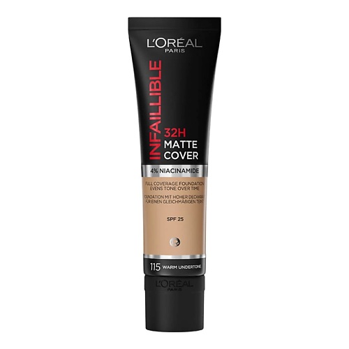 L'ORÉAL PARIS Ультраматирующий стойкий тональный крем 32ч Матовое Покрытие Infailible Matte Cover