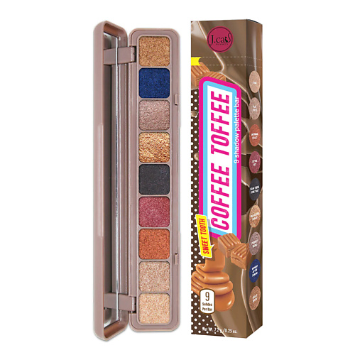 

J. CAT BEAUTY Палетка теней для век 9 оттенков SWEET TOOTH, Палетка теней для век 9 оттенков SWEET TOOTH