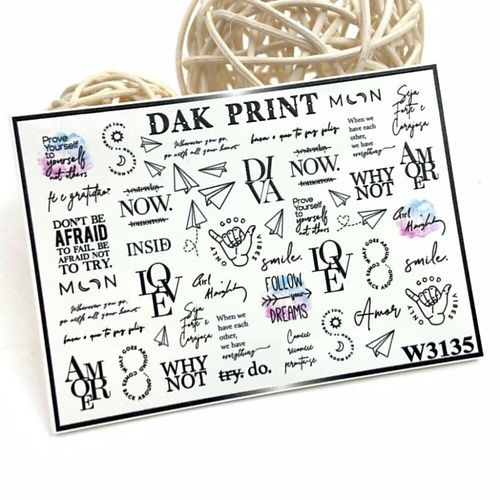 Слайдеры DAK PRINT Слайдер-дизайн для ногтей W3135
