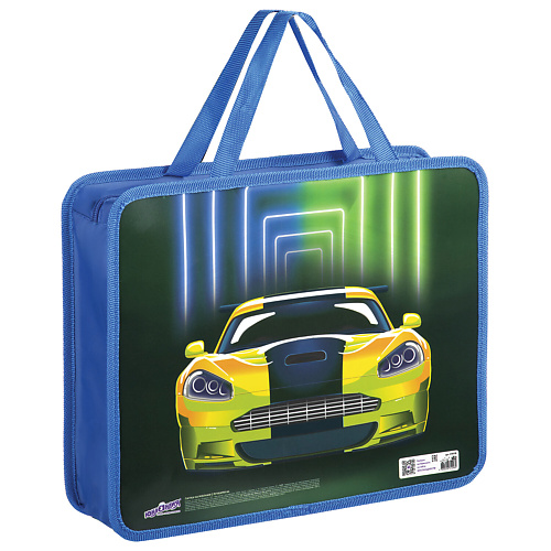 

ЮНЛАНДИЯ Папка на молнии с ручками, 1 отделение, Neon car, Папка на молнии с ручками, 1 отделение, Neon car