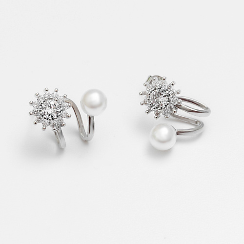 

SHINE & BEAUTY Серьги-каффы покрытые серебром с кристаллами Swarovski, Серьги-каффы покрытые серебром с кристаллами Swarovski