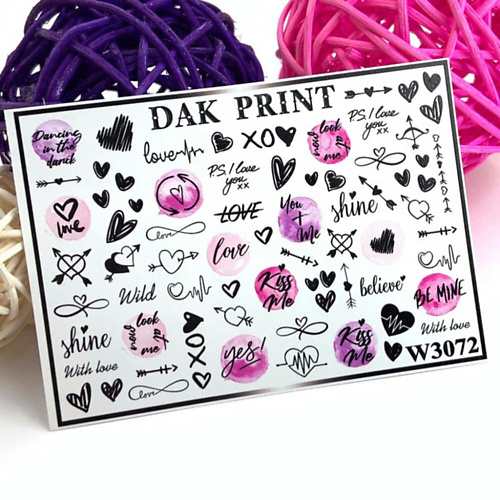 

DAK PRINT Слайдер-дизайн для ногтей W3072, Слайдер-дизайн для ногтей W3072