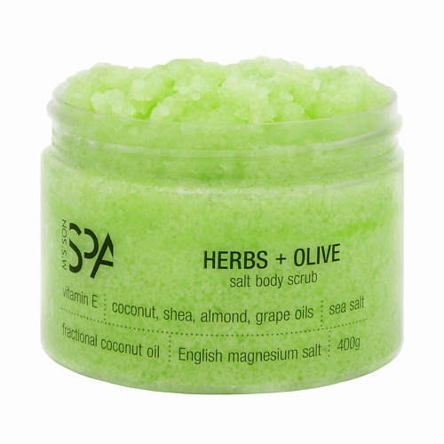 

M'S'SON SPA Антицеллюлитный скраб для тела с Английской солью HERBS+OLIVE 400.0, Антицеллюлитный скраб для тела с Английской солью HERBS+OLIVE