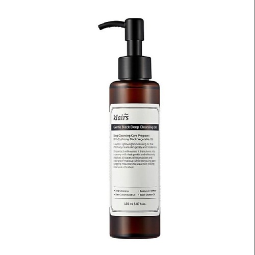 Масло для умывания DEAR, KLAIRS Гидрофильное масло Gentle Black Deep Cleansing Oil 150.0