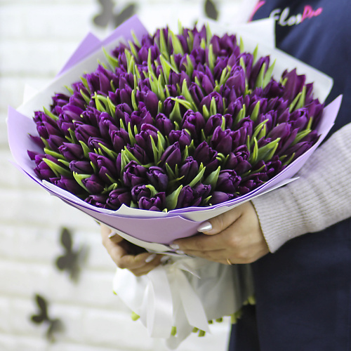 

FLORPRO 101 фиолетовый тюльпан в упаковке, 101 фиолетовый тюльпан в упаковке