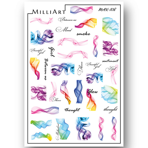 

MILLIART NAILS Слайдер дизайн для ногтей 2D MAX-108, Слайдер дизайн для ногтей 2D MAX-108