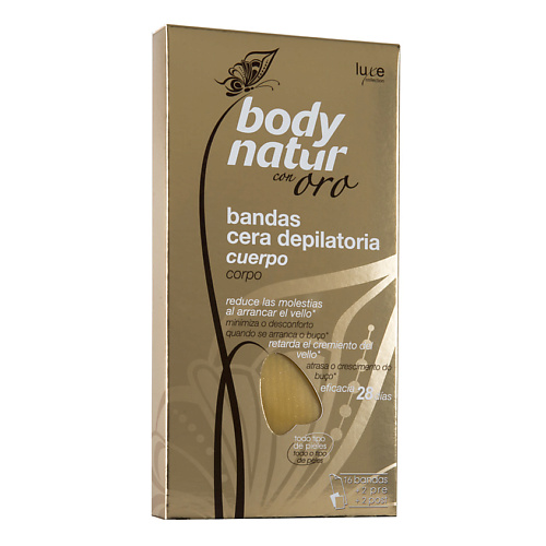 

BODY NATUR Восковые полоски для тела с золотом Bandex Cera Depilatoria, Восковые полоски для тела с золотом Bandex Cera Depilatoria