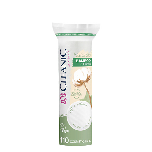 

CLEANIC Naturals Bamboo&Cotton Ватные диски гигиенические 110.0, Naturals Bamboo&Cotton Ватные диски гигиенические