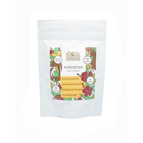 INDIBIRD Маска для волос Порошок лепестков Гибискуса Ayurveda Hibiscus Hair Powder