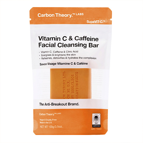 

CARBON THEORY Мыло для лица Vitamin C & Caffeine Facial Cleansing Bar, Мыло для лица Vitamin C & Caffeine Facial Cleansing Bar