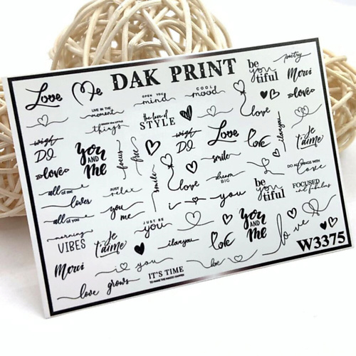 

DAK PRINT Слайдер-дизайн для ногтей W3375, Слайдер-дизайн для ногтей W3375