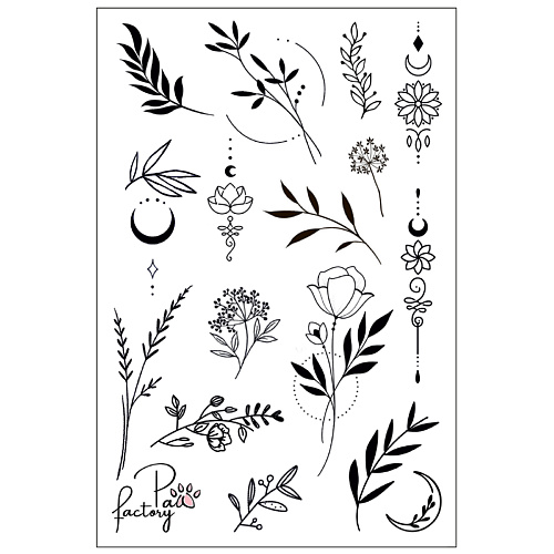 

PAW FACTORY Временные переводные татуировки для тела, Временные переводные татуировки для тела